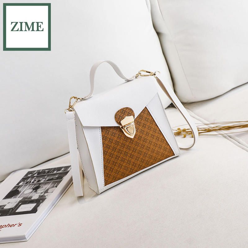 ZIME Printed color matching small shoulder summer and autumn ladies new personality diagonal one-shoulder purse