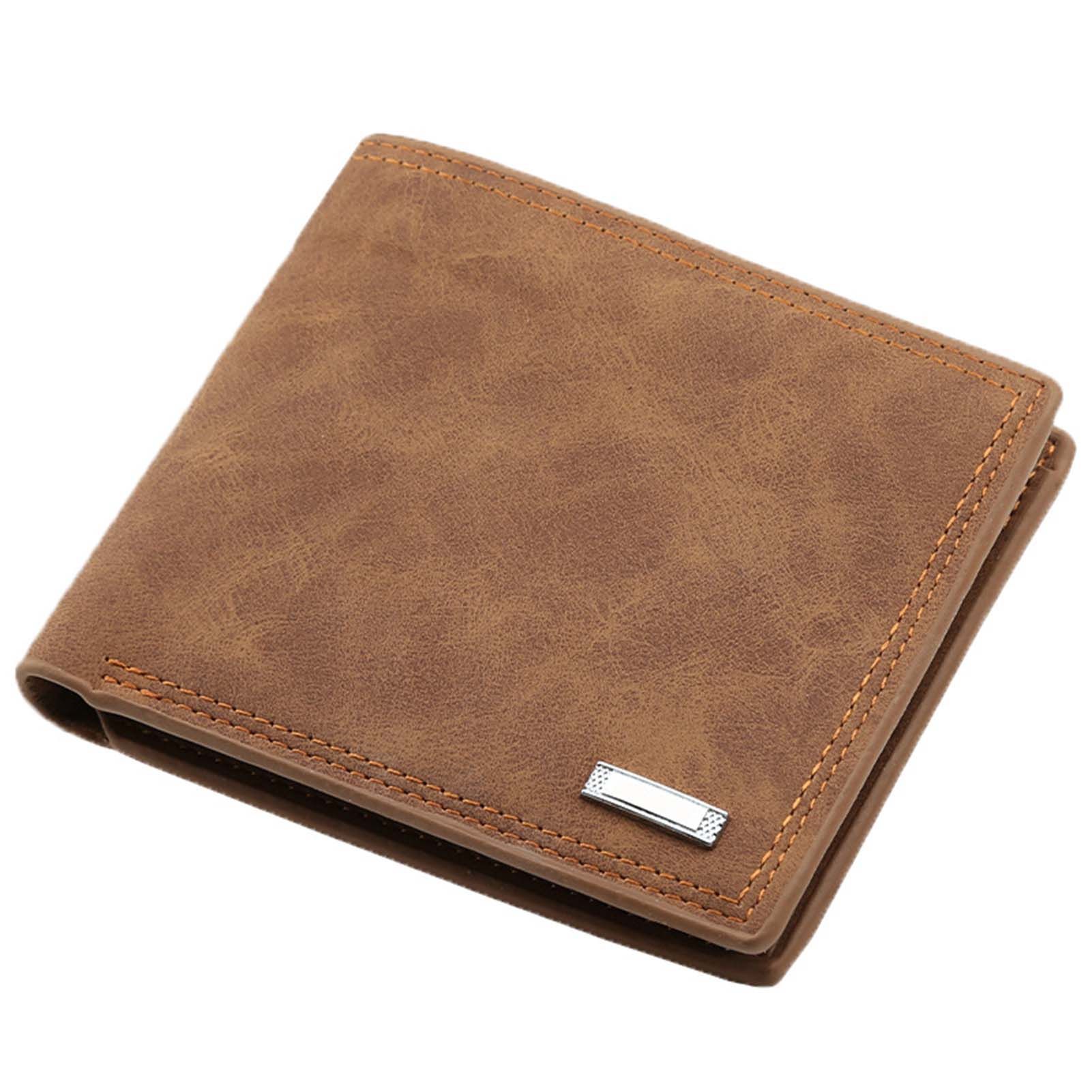 Men Retro Faux Leather Multi Slots Short Wallet Credit Card Purse Cash Holder