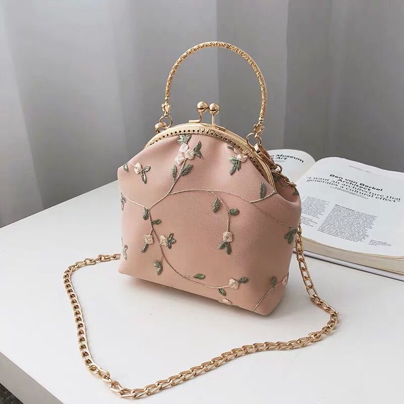 Lace Women bag 2021 Summer Fashion New Handbag High quality PU Leather Sweet Tote bag Chain Portable Shoulder bag Travel bags
