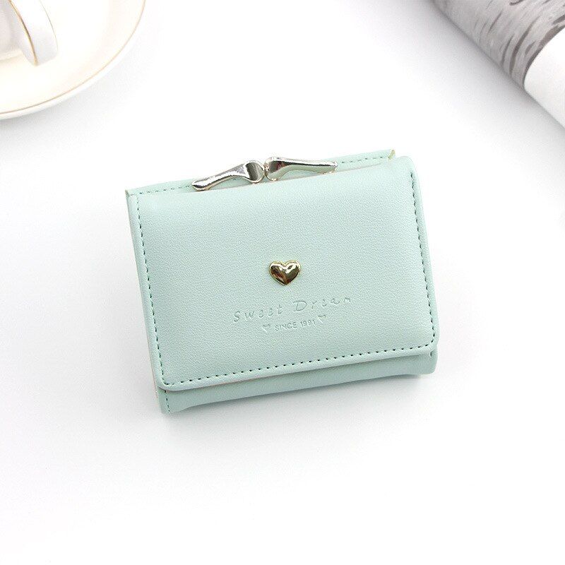 Small Women Wallet loving heart Short Women's Wallet Card Holder Girls Mini Woman Lady Coin Purse for Female Clutch Bag