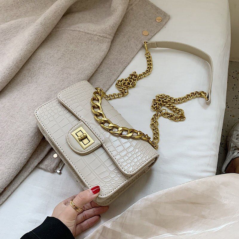 Brand Handbags For Women Bags 2021 New Designer Alligator PU Leather Small Chains Girls Purse Vintage Shoulder Crossbody Bags