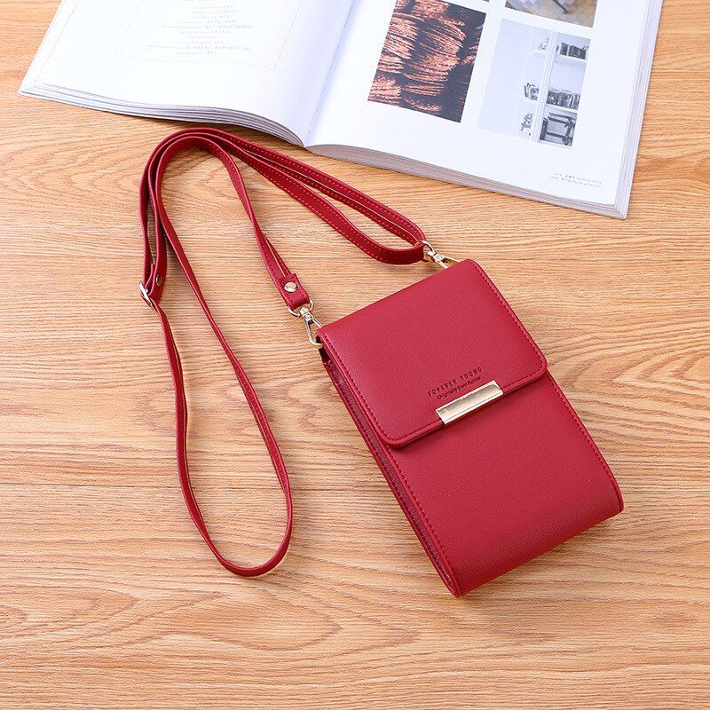 Casual Cellphone Crossbody Bag For Women PU Leather Shoulder Bag Multifuncion Messenger Handbag Flap Lady Pouch Bolsos