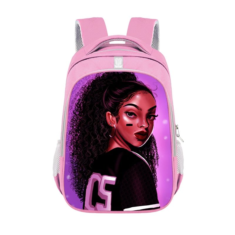 Afro Girl School Bags Africa Beauty Princess Girls Children Backpack For Teenager Brown Girl School Backpack kids Book Bag