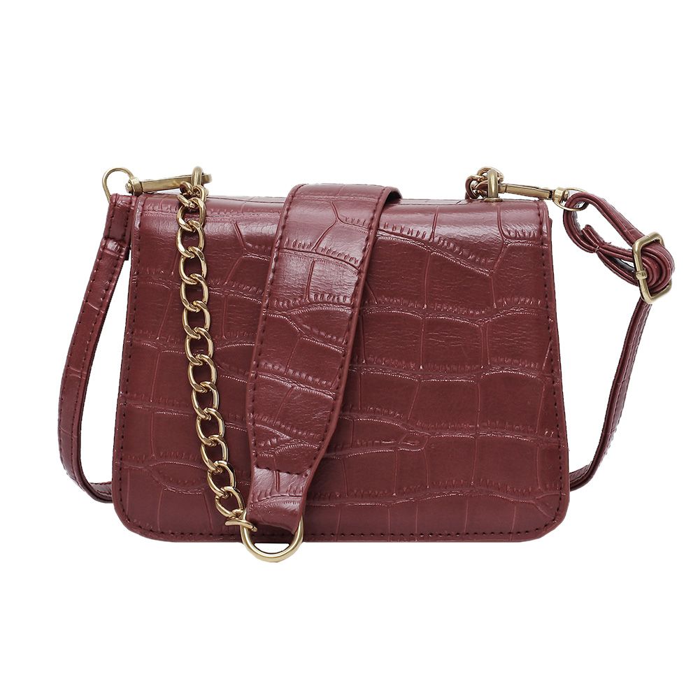 【BestGO】Vintage Women Shoulder Bags Leather Stone Pattern Solid Messenger Handbag