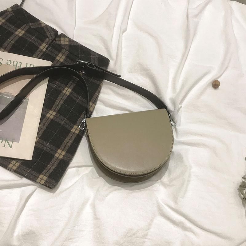 Locimole Vintage Flap Women Bags Fashion Wide Shoulder Strap Saddle Bag Simple Korean Style Shoulder Bag bolso mujer BIZ021 PM49