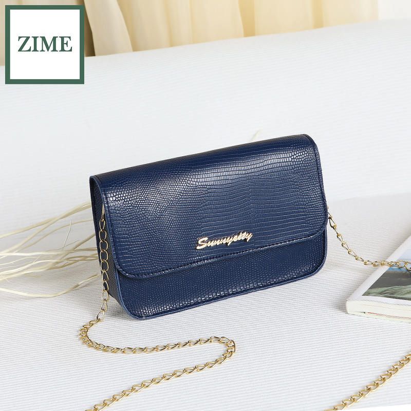 ZIME Winter Korean version of the lizard pattern letter mark magnetic buckle chain small square bag shoulder diagonal bag