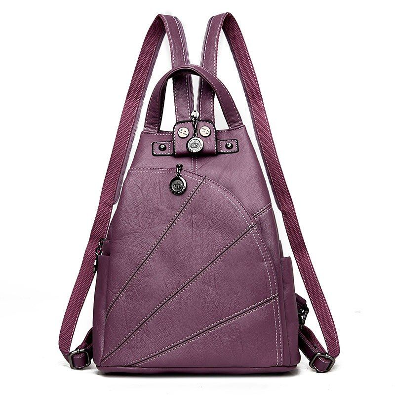 Vintage Backpack Women Bags New Fashion Travel Bag PU Leather School backpacks Casual Large Capacity Shoulder Bags Multifunction