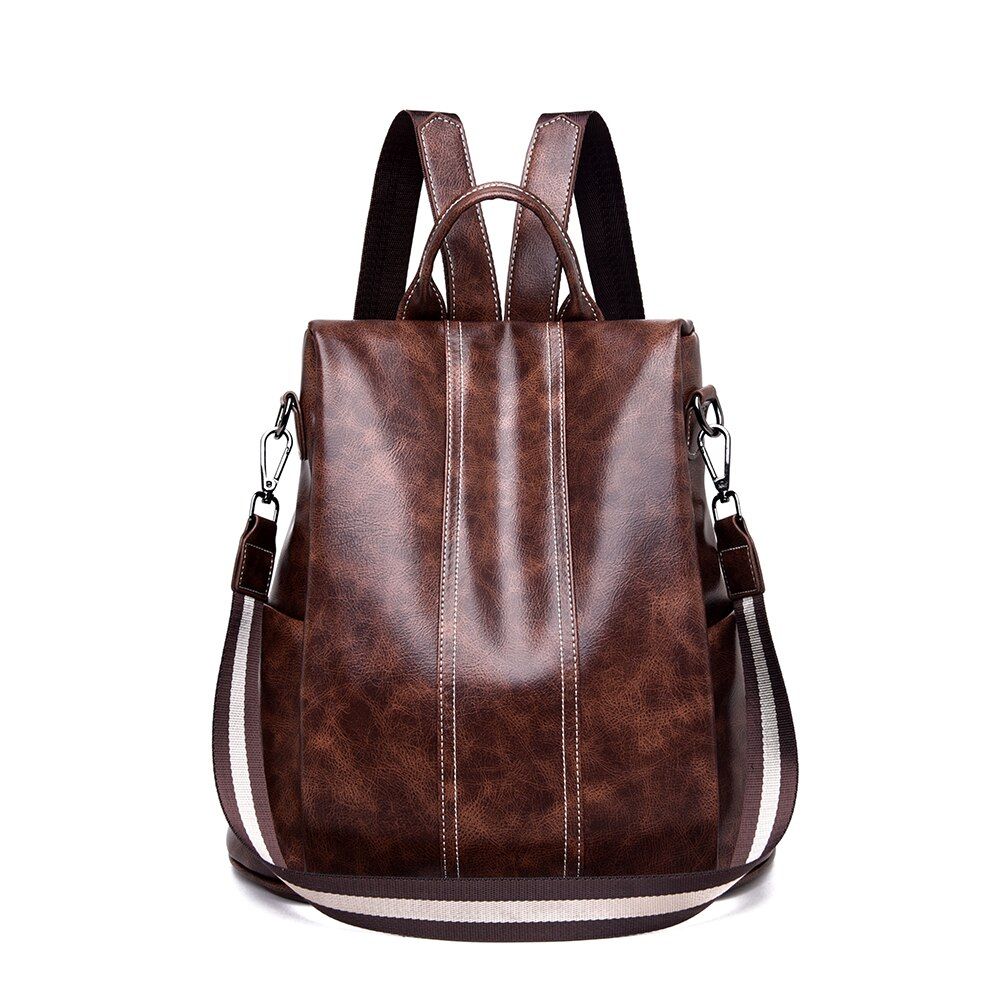Vento Marea Women Backpack Anti Theft Leather Vintage Style Shoulder Bag For Girl Brand Designer Multi Function Travel Backpacks