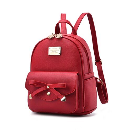 Annmouler Designer Women Backpacks Pu Leather Backpack Small Black Shoulder Bag for Girls Preppy Cute School Bag for Teenagers