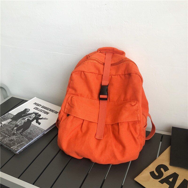 Canvas Backpacks For Women 2020 Casual Designer Ladies Solid Color High capacity Back Pack Teens Girls Branded School Backpack
