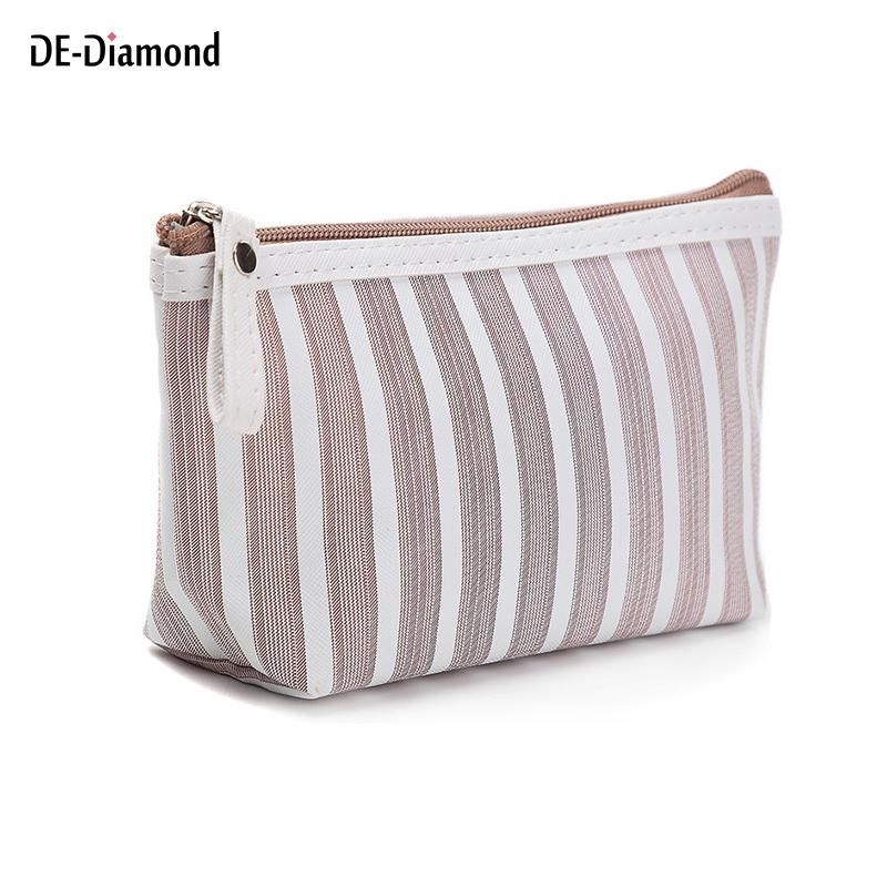 Makeup Pouch Travel Striped Printed Cosmetic Bag Toiletry Organizer Purse