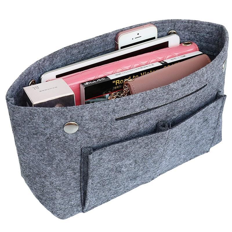 EverToner Purse Organizer Bag Organizer For Tote and Handbag Shaper Felt Insert Bag Purse Organizer Cosmetic