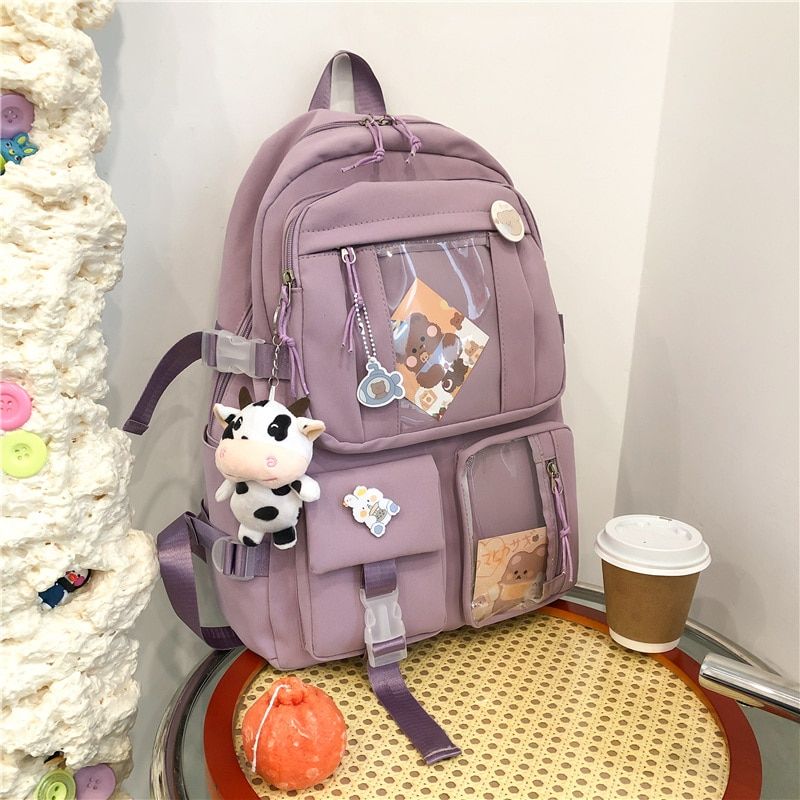 DieMuti-Pocket Women Backpack Nylon School Bag Backpacks for Teenage Girls Fashion College StuBack Pack Mochila Feminina