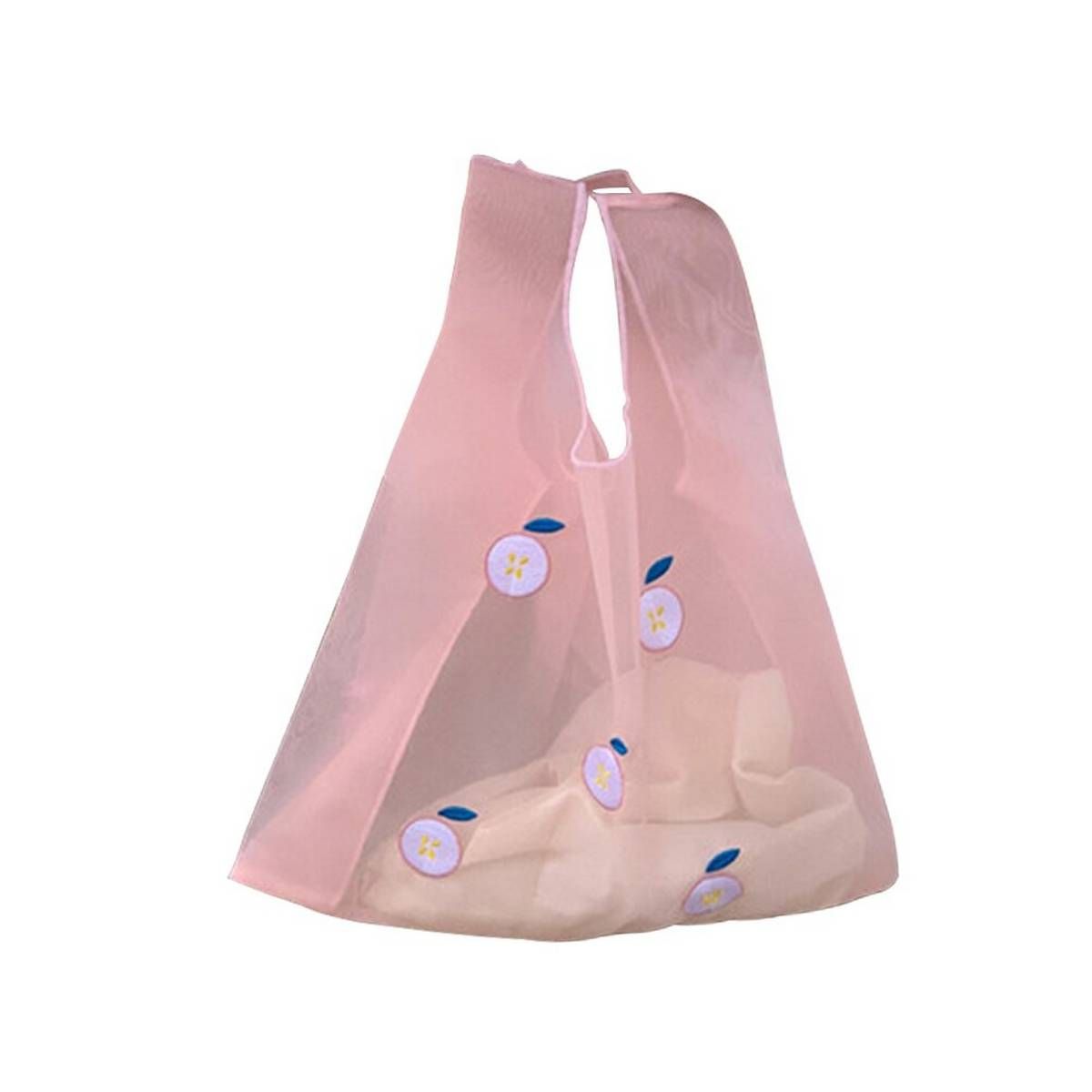 Women Organza Fruit Embroidery Handbags Female Tote Girls Korean Shopping Bags Female Classic Elegant Shoulder Handbags 2020 Hot