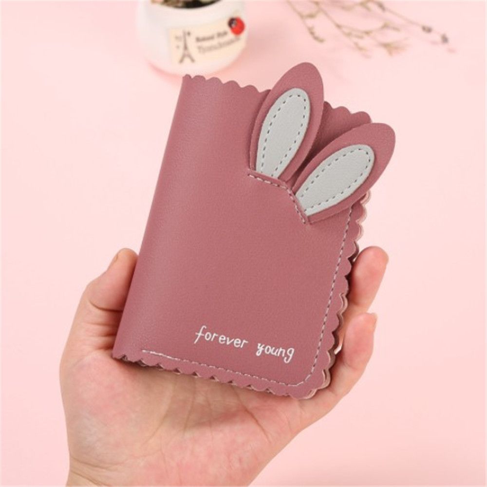 Fashion Korean Version of The New Ladies Wallet Short Cute Rabbit Ear Wallet Wallet