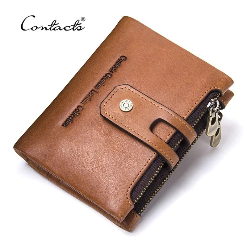 Leather Men's Wallet For Men Small Zipper Organizer Wallets Cash Carteira For Man Coin Purses