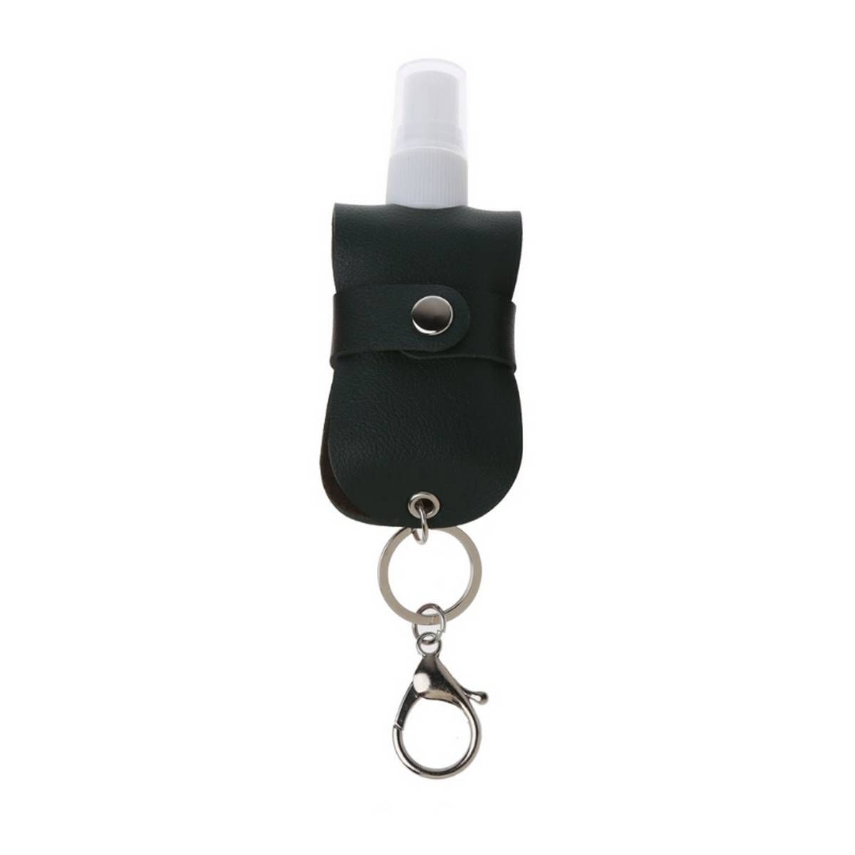 Portable 50ml Squeeze Spray Bottle Empty Leakproof Plastic Refillable Travel Mister Bottle with Leather Keychain Holder