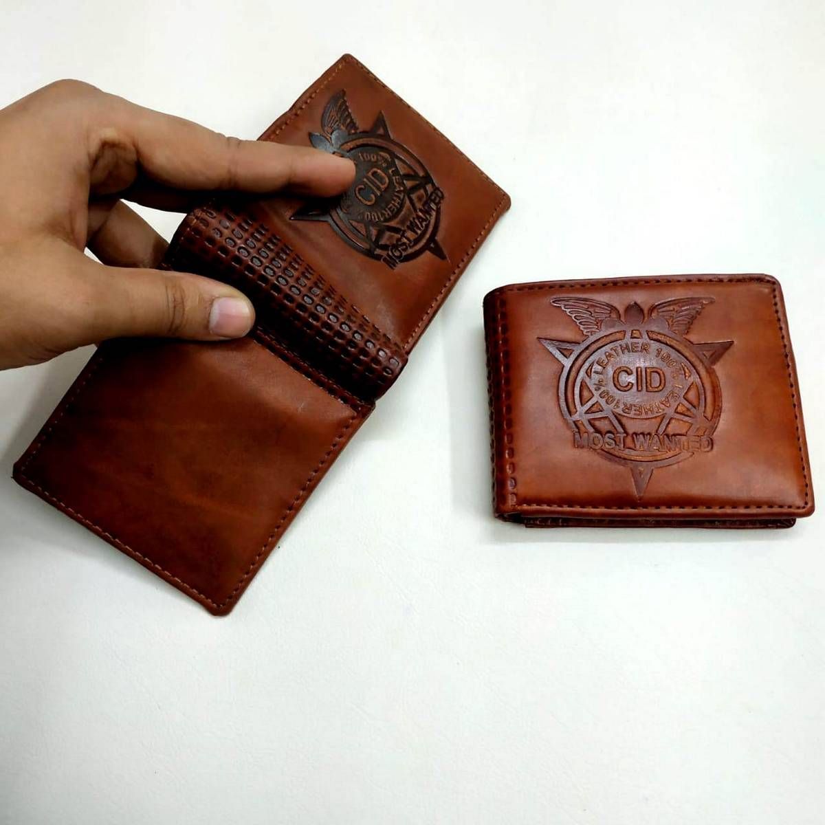 COW LEATHER WALLET MONEY PURSE CARD HOLDER FOR MEN - Brown