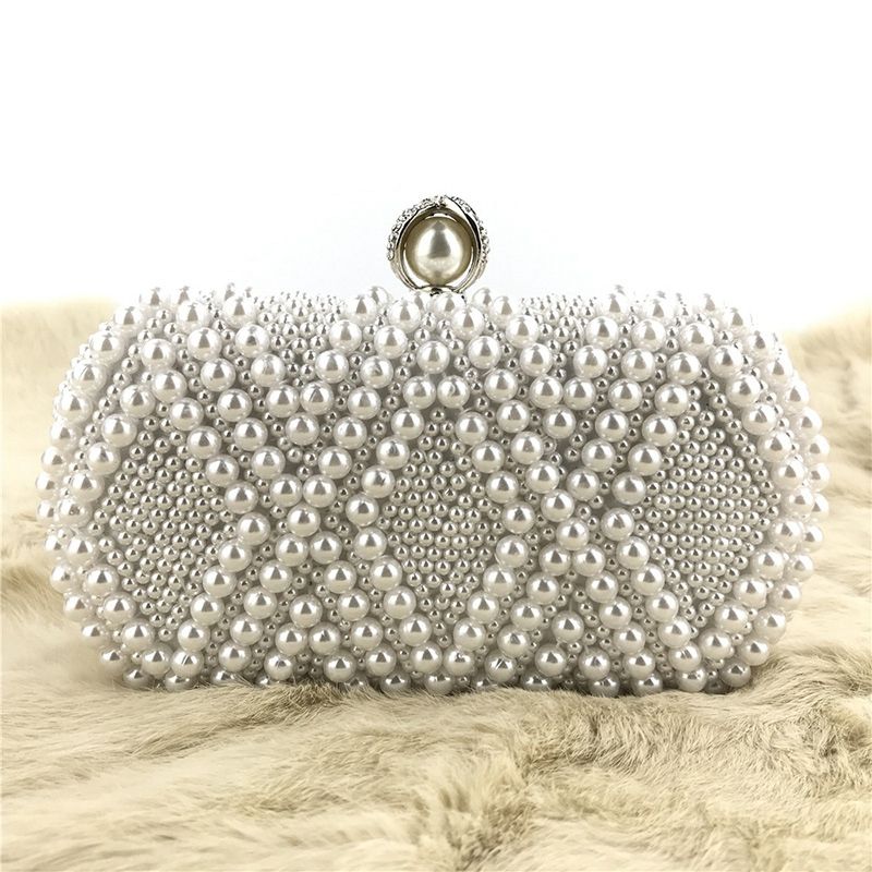 Wedding Wallet Embroidery Handmade Pearl Handbag Rhinestone Beaded Wedding Bag Clutch Evening Bag
