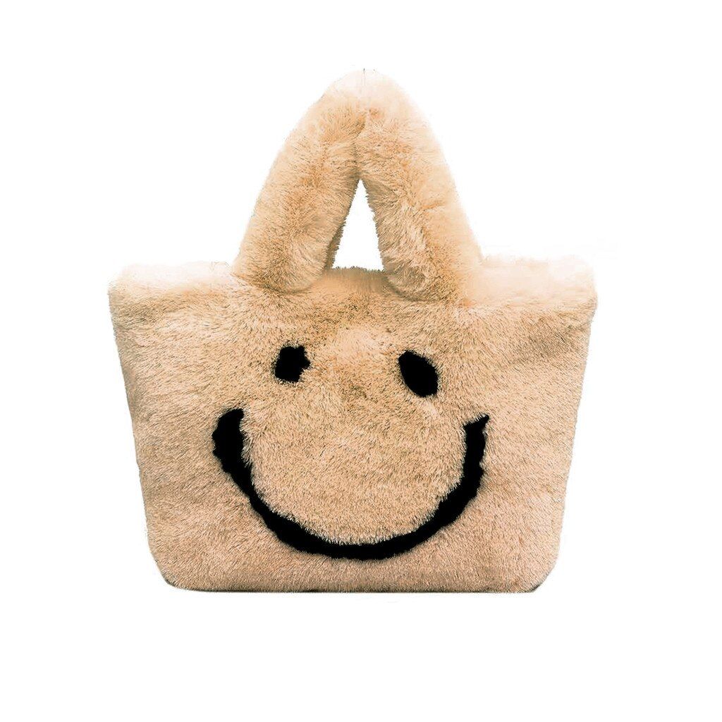 OCARDIAN Bag Women Autumn Winter Plush Smiley Face Handbags  Shoulder Bags Covered Cute Soft Ladies Chain Crossbody Bags S24