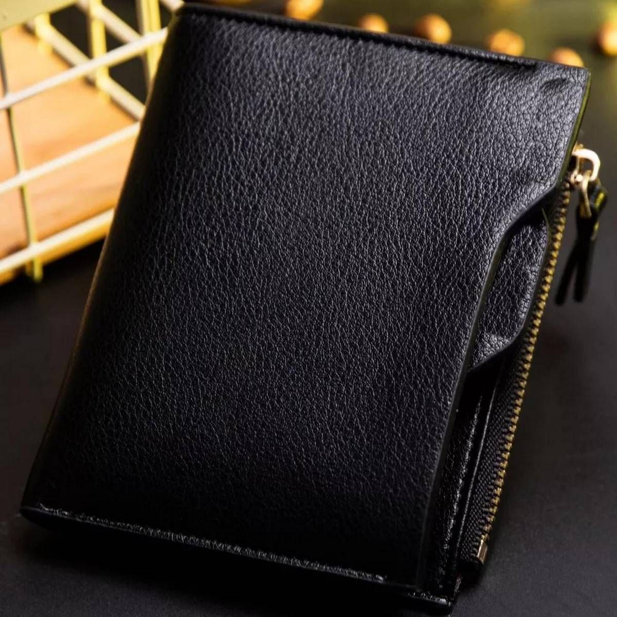PU Leather Zipper Men Wallets Card holder Coin Money Purse