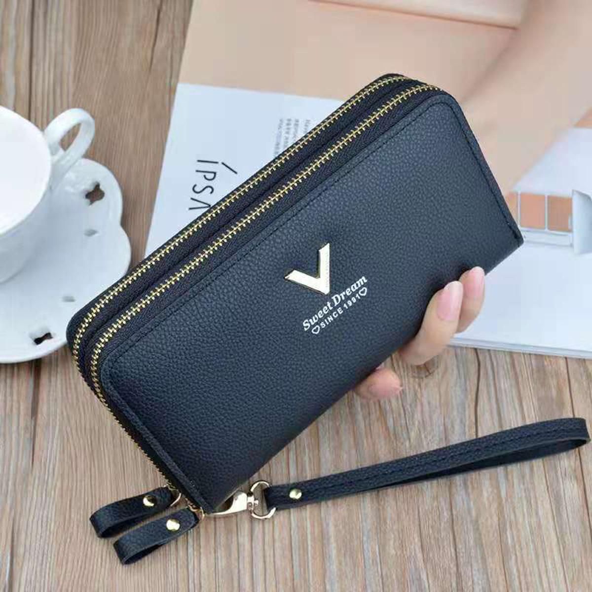 Women wallet long crown Double zipper embroidery thread ladies hand wallet multi-card wild mobile phone bag wallets 785