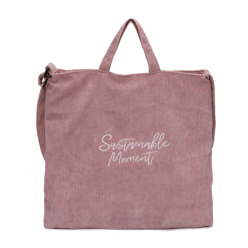 Women Corduroy Canvas Bag Embroidery Cotton Cloth Shoulder & Crossbody Bags Female Messenger Bag Lady Eco Tote Zipper Handbag