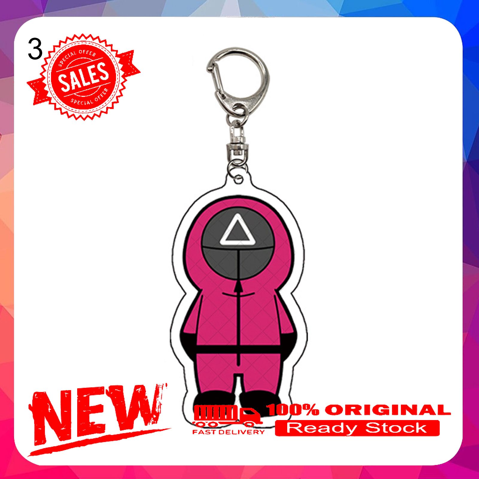 Vist Fox 
Vist Fox Key Chain Multipurpose Unisex Acrylic Various Styles Squid Game Key Ring for Keys Storage