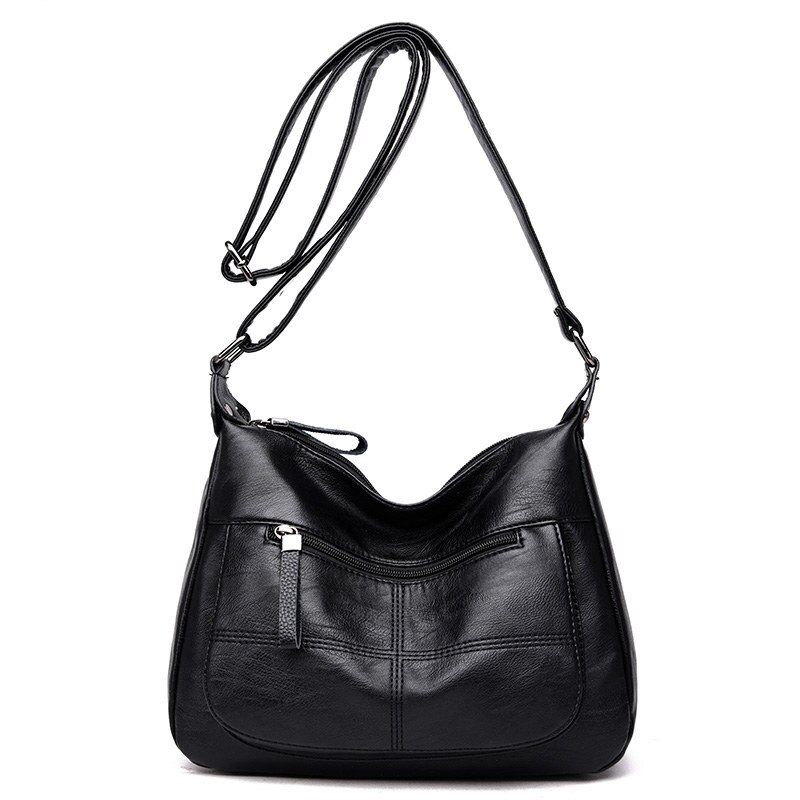 【BestGO】Luxury Designer Handbag Ladies Handbags Female Crossbody Bags for Women Leather Shoulder Messenger Bags Threadwork Bags