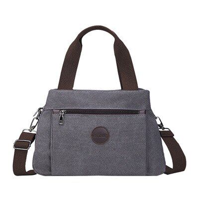 Retro casual women bag canvas ladies handbag shoulder bag female large capacity multi compartment canvas crossbody bag