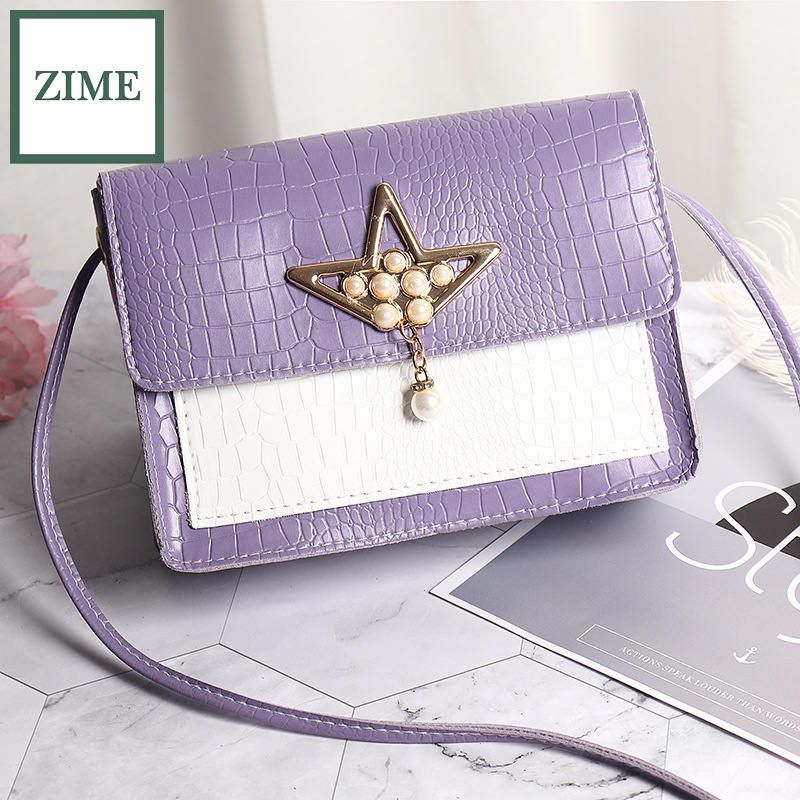 ZIME Summer and autumn new Korean fashion all-match pearl tassel small square bag shoulder diagonal purse