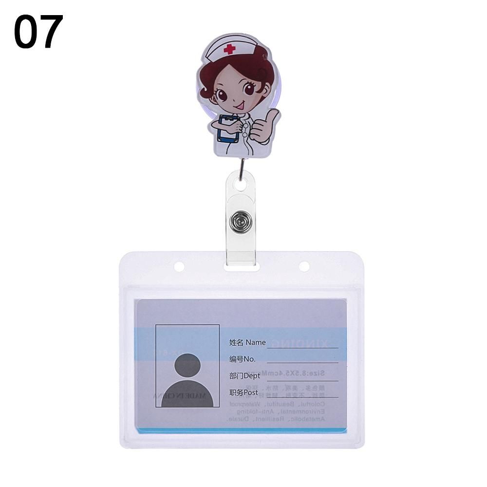 Cute Metal Clip Retractable Name Tags ID Badge Holder Badge Holders with Retractable Reel Business Work Card