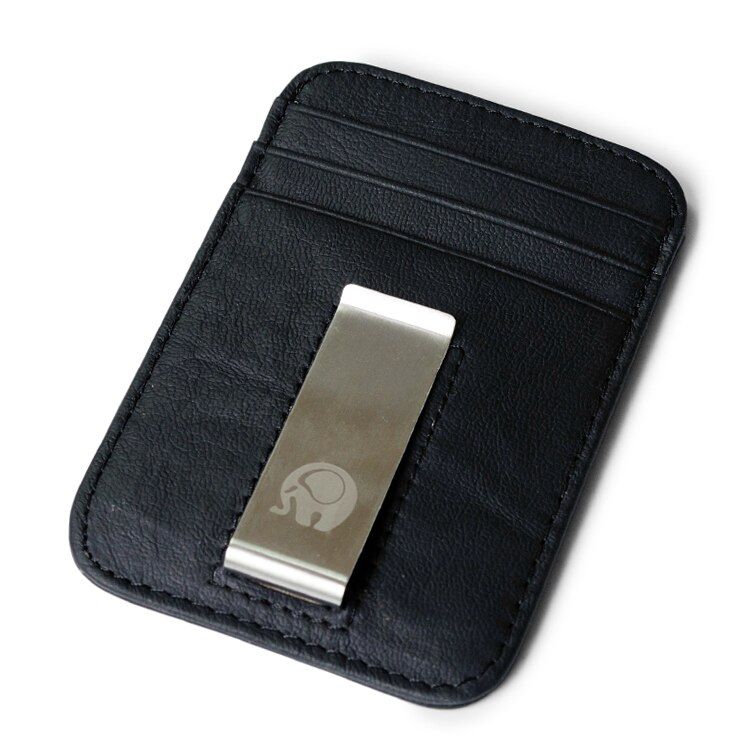 Men money clips vintage  leather front pocket clamp for money holder removable money clip wallet with card ID Case