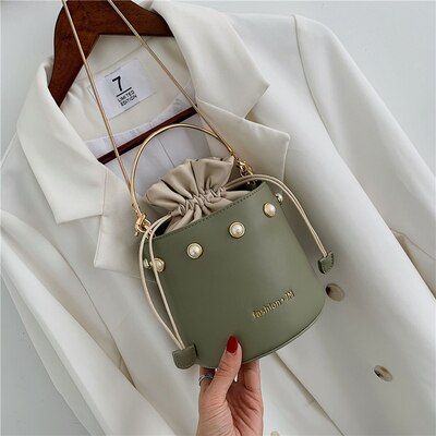 Women Messenger Bagdesign Women Handbag Pink Bucket Bag Ladies Shoulder Bag Casual Female Chain Crossbody Messenger Bag