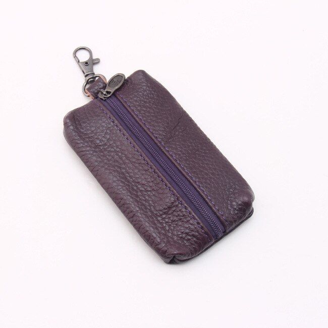 2018 Men's   Leather Car Key Holder Women's Housekeeper Keys Organizer with Keychain Case Zipper Wallet Coins Purse