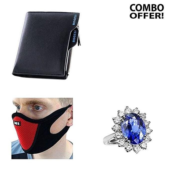 Combo of Wallet, Winter Mask and Finger Ring