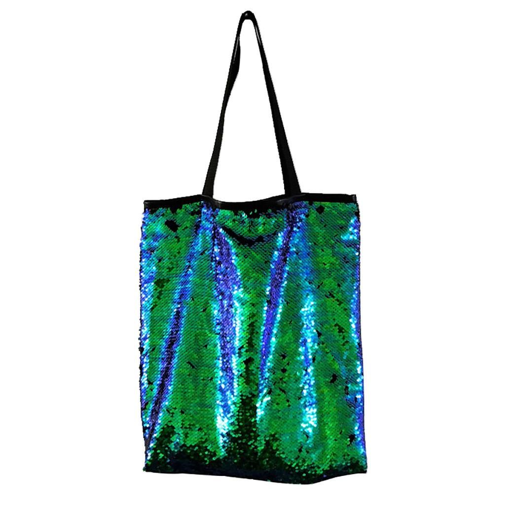 Women Sequins Shoulder Bags Princess Shopping Bags Bling Handle Bags