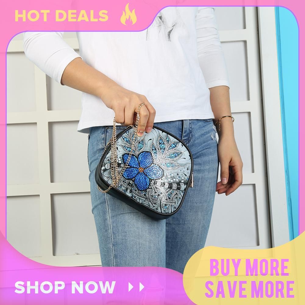 DIY Mandala Special Shaped Painting Fashion Leather Chain Single Shoulder Bags