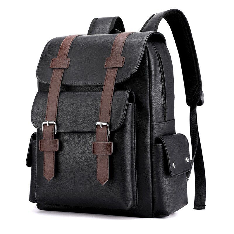 GNWXY Korean Version College Style PU Soft Leather Backpack Large Capacity Travel  Backpacks For 15.6 inch Dropshipping