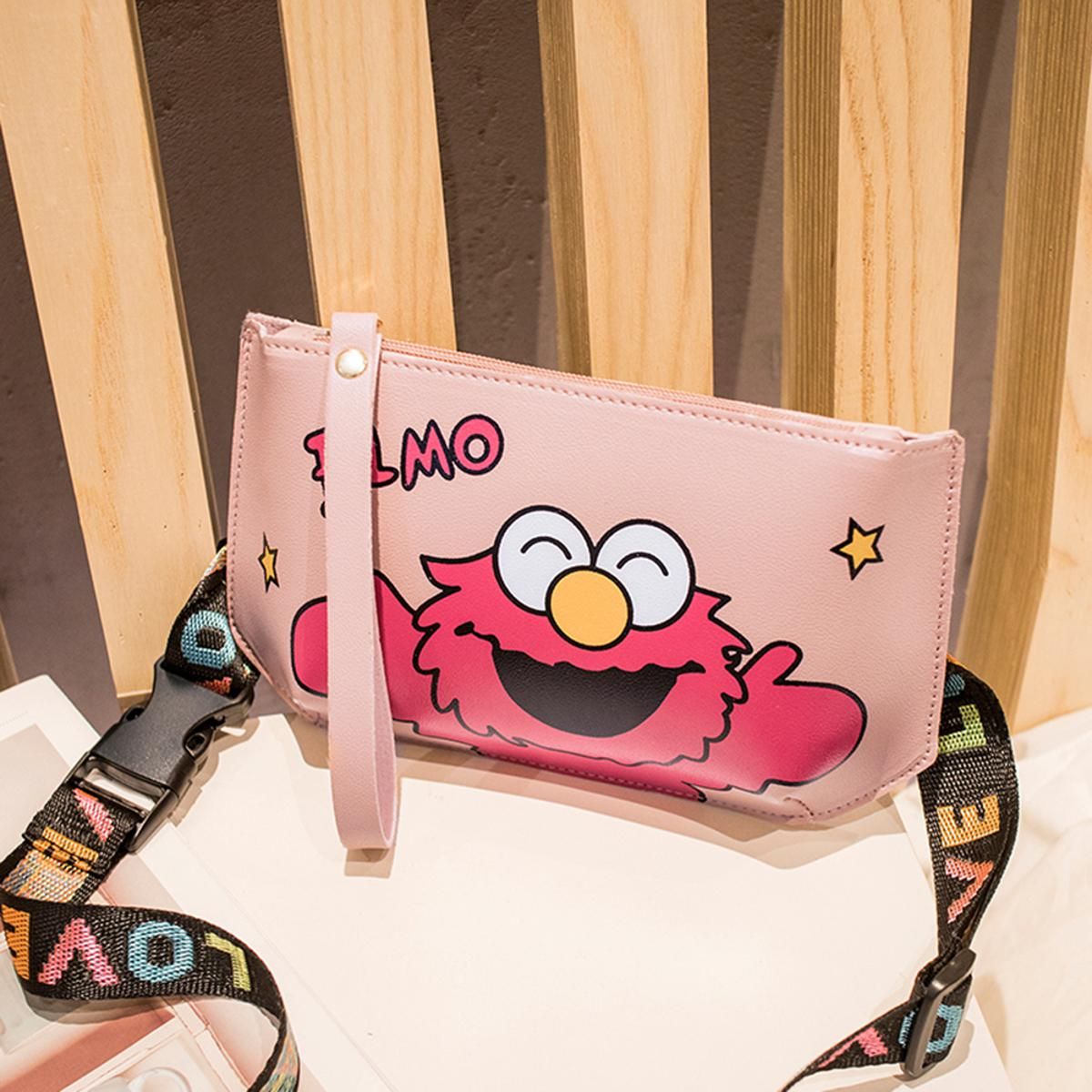 Fashion Women Cute Cartoon Shoulder Crossbody Handbag PU Leather Causal Small Money Purse Zipper Messenger Clutch Bag