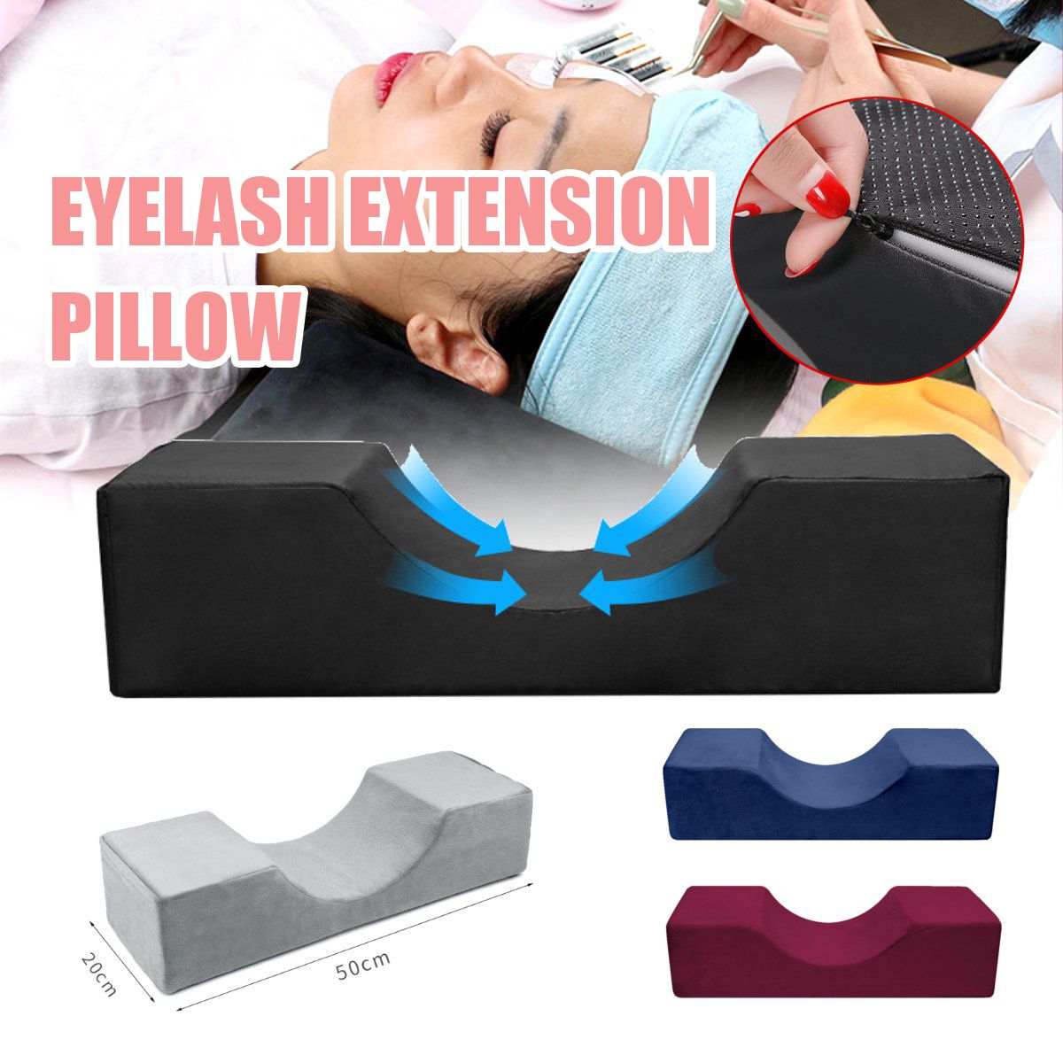 Comfortable Eyelash Extension Pillow Grafted Eye Lash Makeup Tool Soft Washable