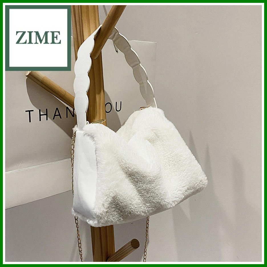 Cute girl furry handbag women's autumn and winter new trendy plush chain bag messenger casual small bag