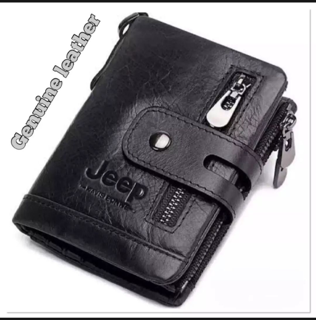 Jeep Black 100% Leather Wallet For Man - Wallet For Men - মানি ব্যাগ