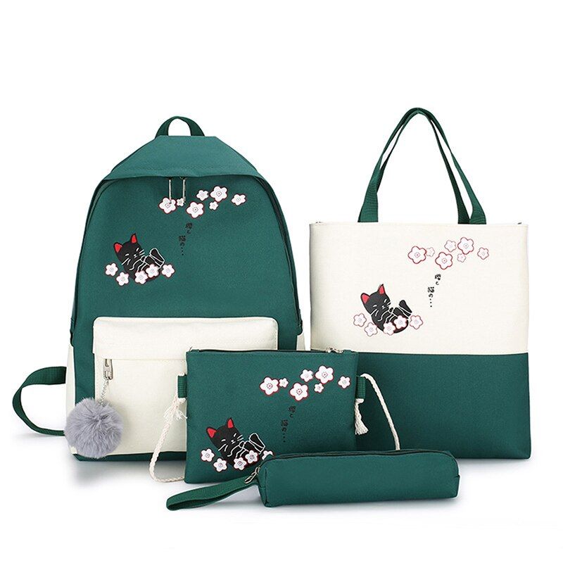 4pcs/set school bags for teenager girls children Women backpack schoolbag large capacity kids Bags satchel travel bag mochila