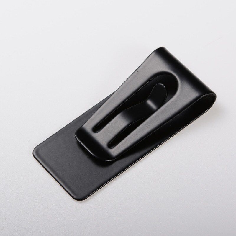 QOONG  Lettering Stainless Steel Men Women Money Clip Wallet Metal Credit Card Money Holder Bill Steel Clip Clamp QZ40-004