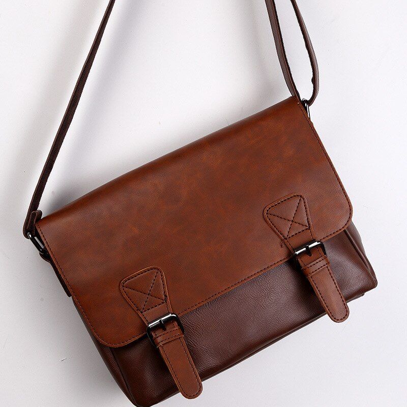 Business Men Briefcase Messenger Bags Vintage Leather Shoulder Bag for Male Brand Casual Man  Handbags Travel Bags