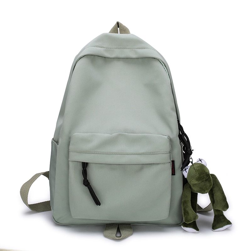 HOCODO ple Female Backpack Women Canval School Bag For Teenage Girl Casual Shoulder Bag Solid Color Rucksack Quality Travel