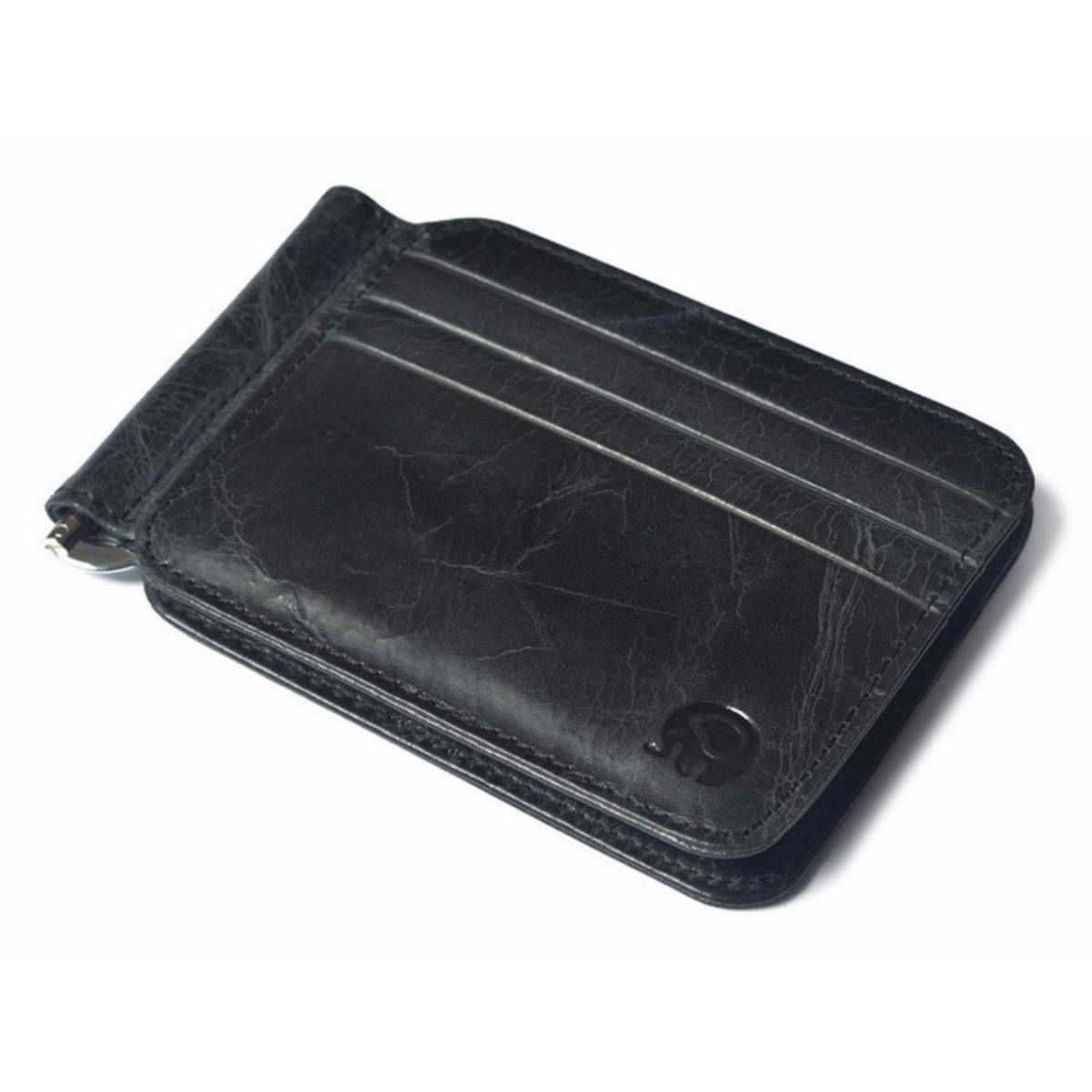 Vintage Money Clip Front Pocket Wallet Slim Minimalist Wallet Rfid Blocking Black - Intl