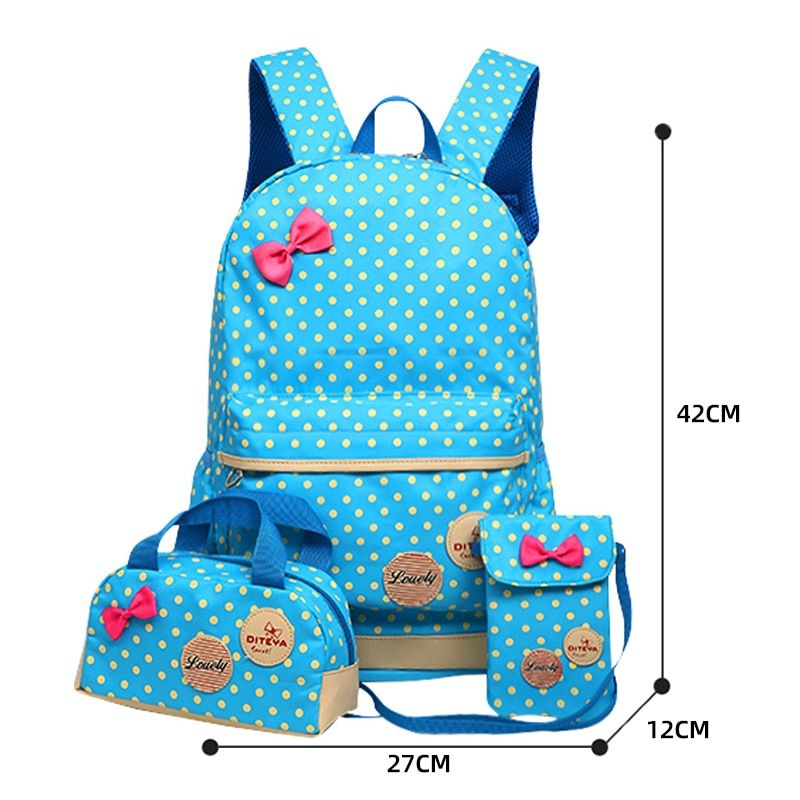 3 Sets Kids Schoolbag Fashion Girls School Backpacks Cute Printing Travel Bagpack School Bag Canvas Zipper School Bags 2021