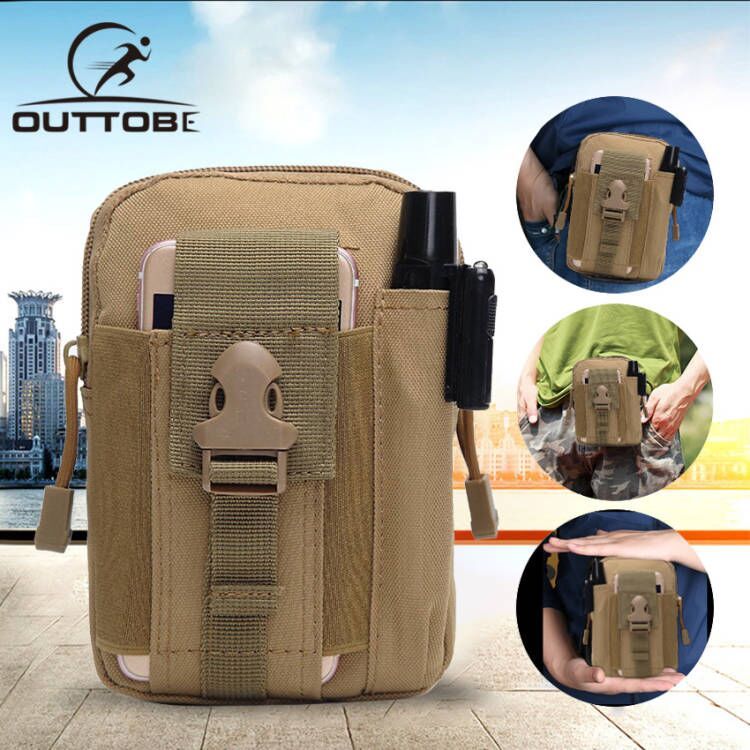 Outtobe Man Handbags Mini Messenger Bag Tactical Men Shoulder Bag Simple Small Crossbody Cell Phone Waist Pack Casual Flap Shoulder Bag